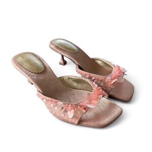 Circus by Sam Edelman Pink Beaded Kitten Heels